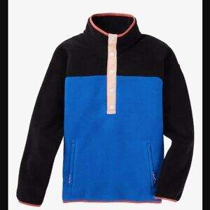 NWT Burton Hearth Fleece Pullover POLAR SWEATSHIRT True Black / Lapis Blue XS